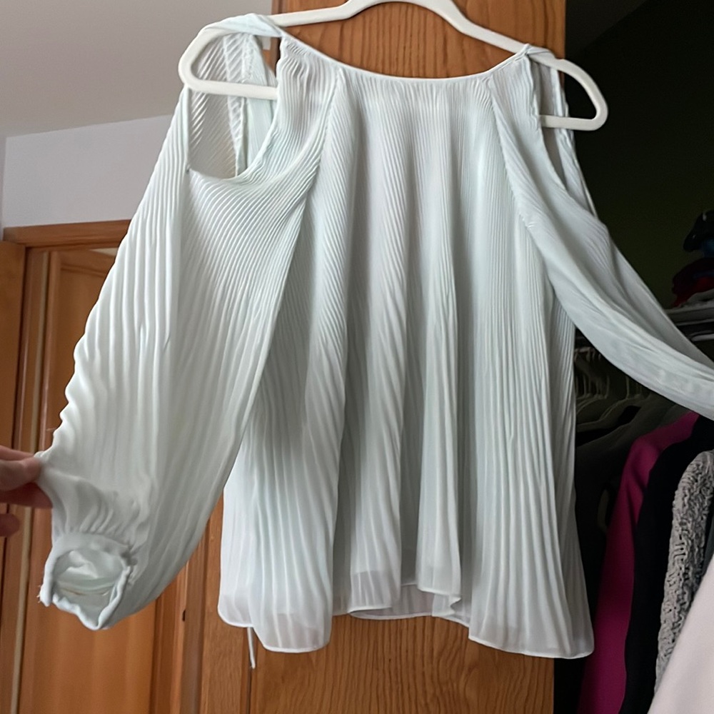 Zara light aqua top